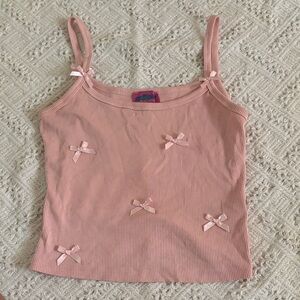Edikted Pink Ribbed Tank Top